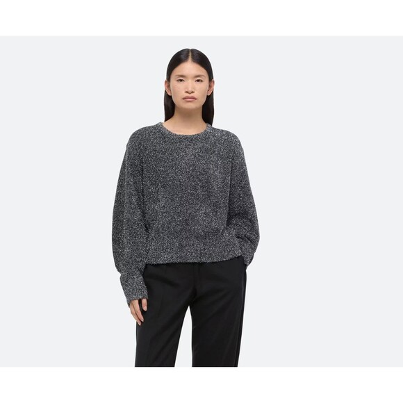 Helmut Lang Apex Lurex Sweater Womens M Silver Black Sparkle Holiday Party NWT - Picture 1 of 8